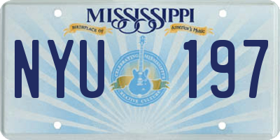 MS license plate NYU197