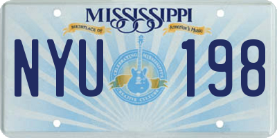 MS license plate NYU198