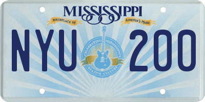 MS license plate NYU200
