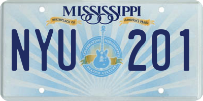 MS license plate NYU201
