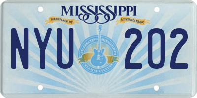 MS license plate NYU202