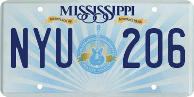 MS license plate NYU206