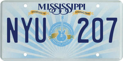 MS license plate NYU207