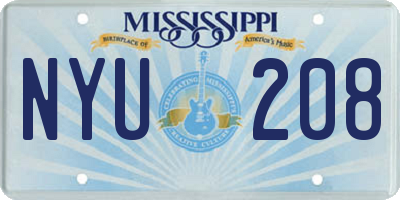 MS license plate NYU208