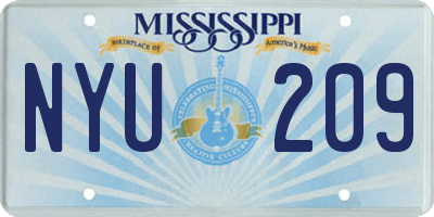 MS license plate NYU209