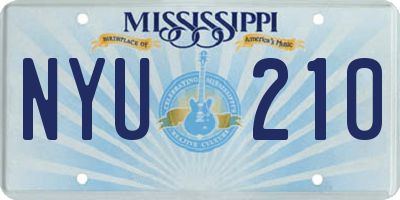 MS license plate NYU210