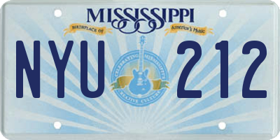 MS license plate NYU212