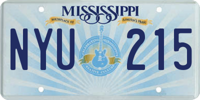 MS license plate NYU215