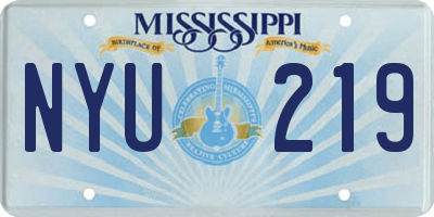 MS license plate NYU219