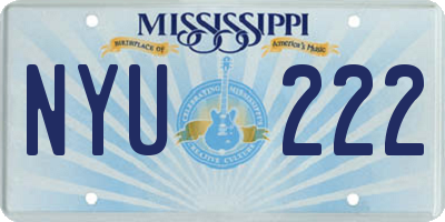 MS license plate NYU222