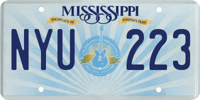 MS license plate NYU223