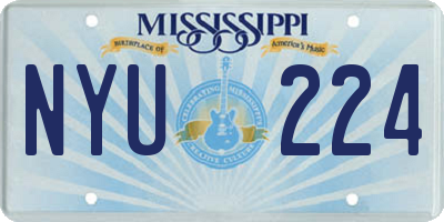 MS license plate NYU224
