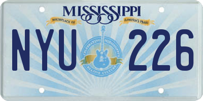 MS license plate NYU226
