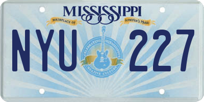 MS license plate NYU227