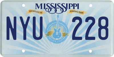MS license plate NYU228