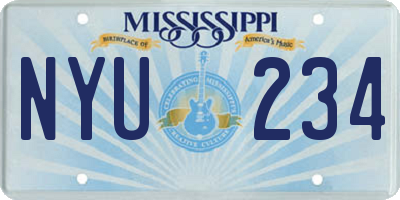 MS license plate NYU234