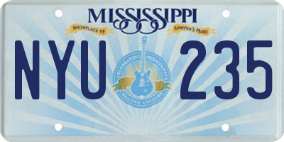 MS license plate NYU235