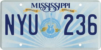 MS license plate NYU236
