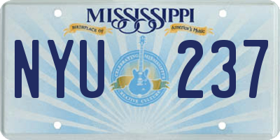 MS license plate NYU237