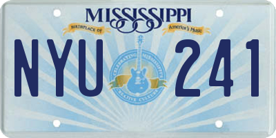 MS license plate NYU241