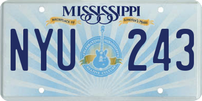 MS license plate NYU243