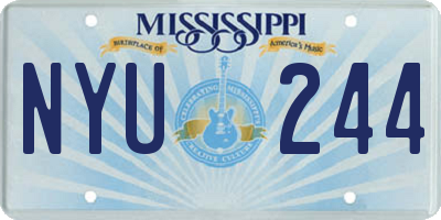 MS license plate NYU244
