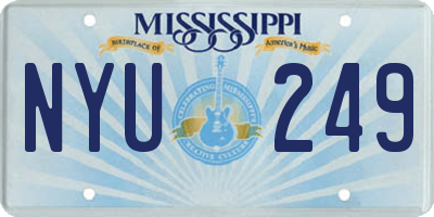 MS license plate NYU249