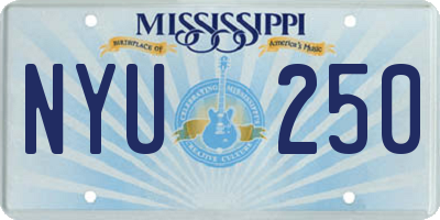 MS license plate NYU250