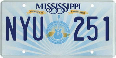 MS license plate NYU251
