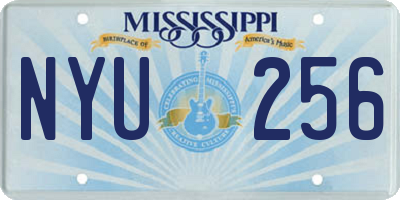 MS license plate NYU256