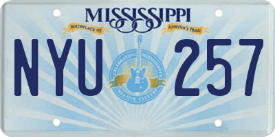 MS license plate NYU257