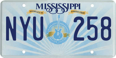MS license plate NYU258