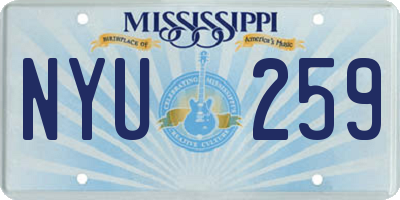 MS license plate NYU259