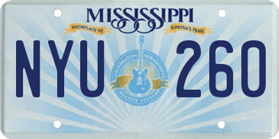 MS license plate NYU260