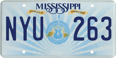 MS license plate NYU263