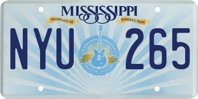 MS license plate NYU265