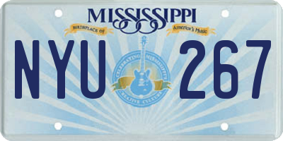 MS license plate NYU267