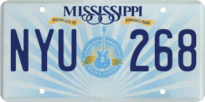 MS license plate NYU268