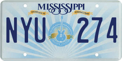 MS license plate NYU274