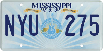 MS license plate NYU275