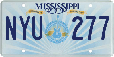 MS license plate NYU277