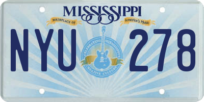 MS license plate NYU278