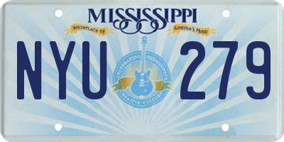 MS license plate NYU279