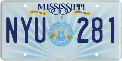 MS license plate NYU281