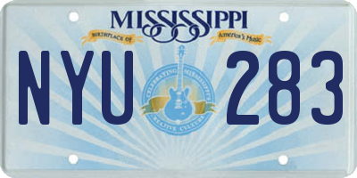 MS license plate NYU283
