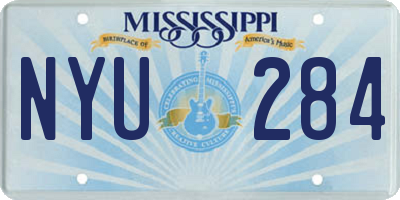 MS license plate NYU284