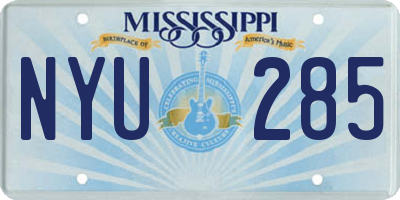 MS license plate NYU285