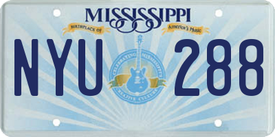 MS license plate NYU288
