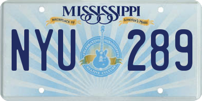 MS license plate NYU289