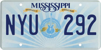 MS license plate NYU292